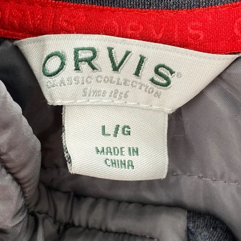 ORVIS CLASSIC COLLECTION MENS GRAY QUILTED SOFT SHELL CASUAL JACKET COAT SZ L